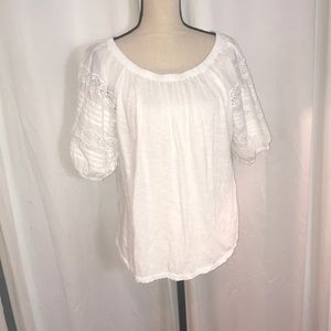 Loft white peasant shirt